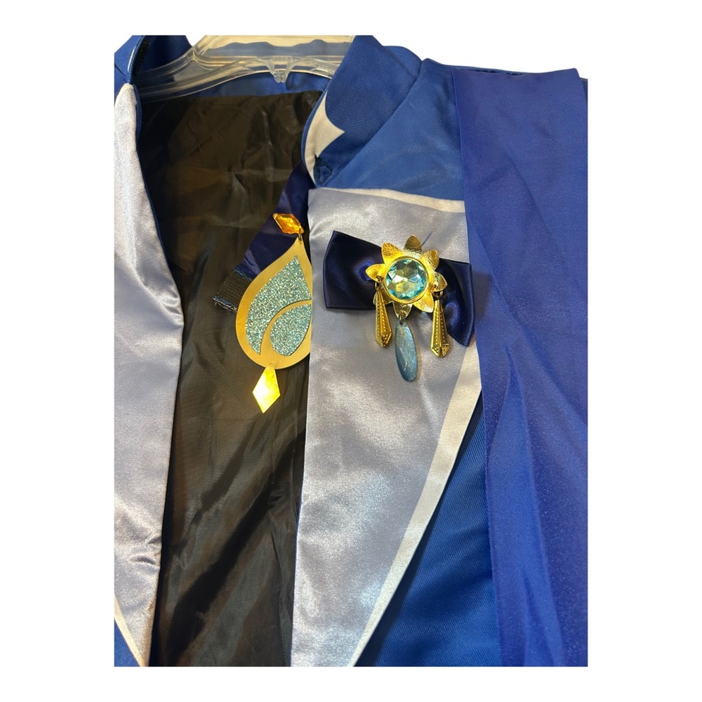 Furina Ousia Cosplay Costume Tailcoat Jacket broach & teardrop Halloween - Picture 4 of 11